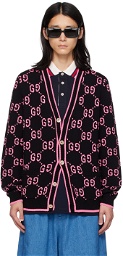 Gucci Black & Pink GG Cardigan