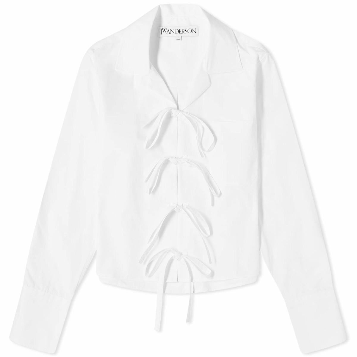 Photo: JW Anderson Women's Bow Tie Cropped Shirt in White