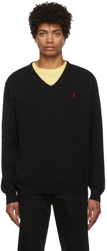 Photo: Polo Ralph Lauren Black Classic V-Neck Sweater