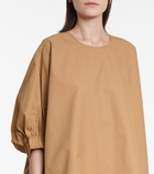 Deveaux New York - Amal cotton-blend poplin top