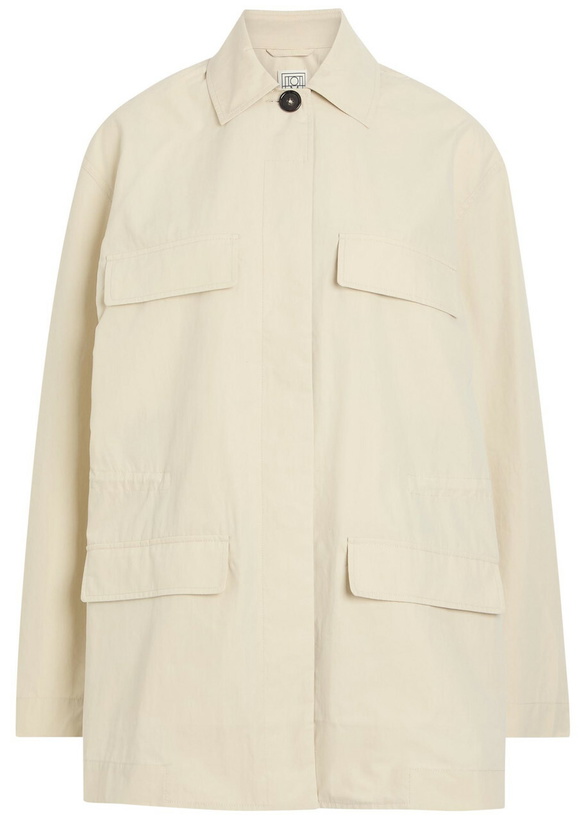Photo: Toteme Drawstring Cotton-blend Poplin Jacket Off White