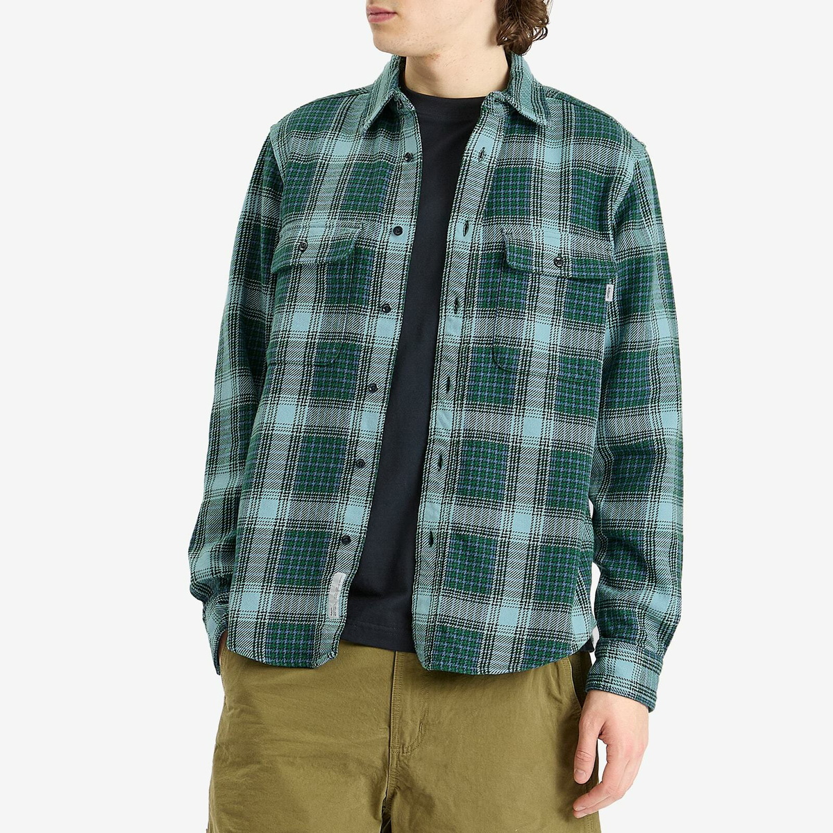 Adsum Men's Classic Plaid Workshirt in Green Check