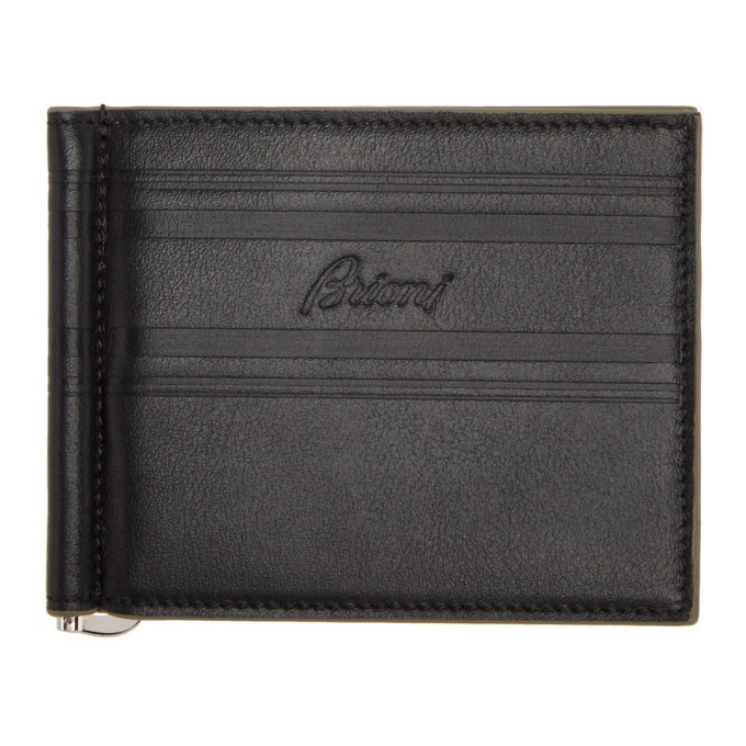 Photo: Brioni Black and Taupe Clip Wallet