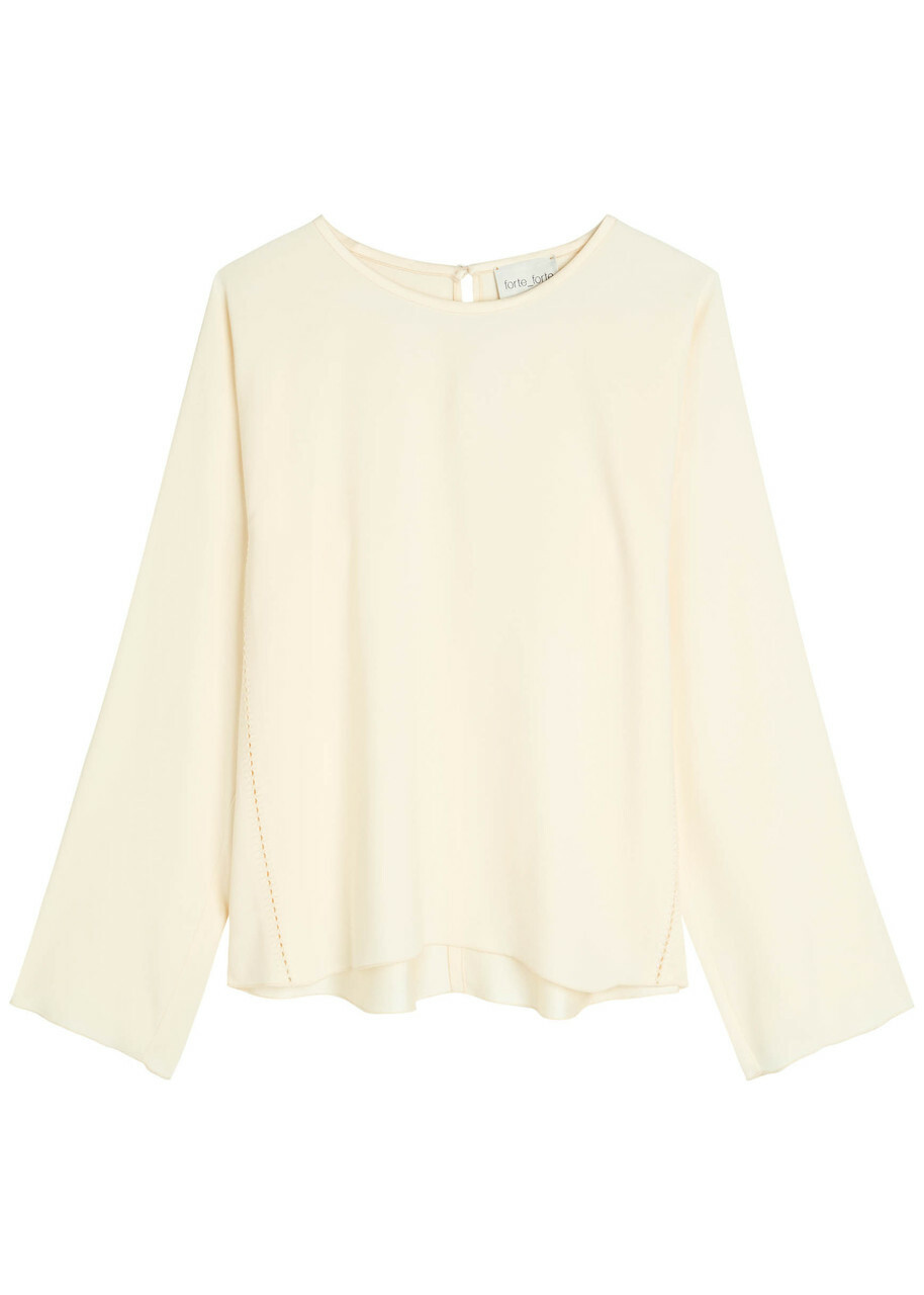 Forte_forte Stitch-effect Crepe top Cream