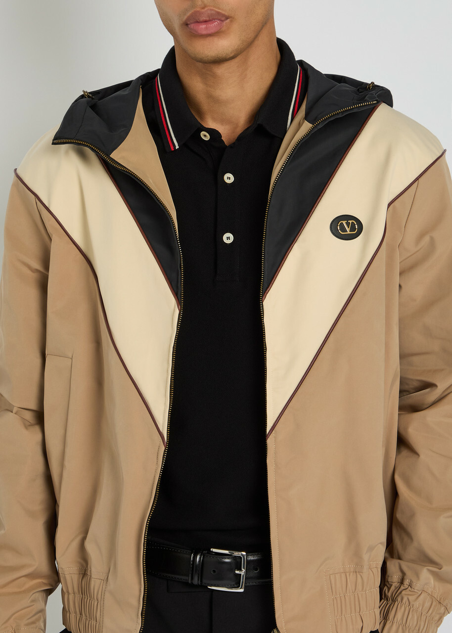 Valentino Garavani Vlogo Panelled Hooded Stretch-shell Jacket Multicoloured 1