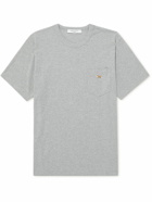 Maison Kitsuné - Logo-Appliquéd Cotton-Jersey T-Shirt - Gray
