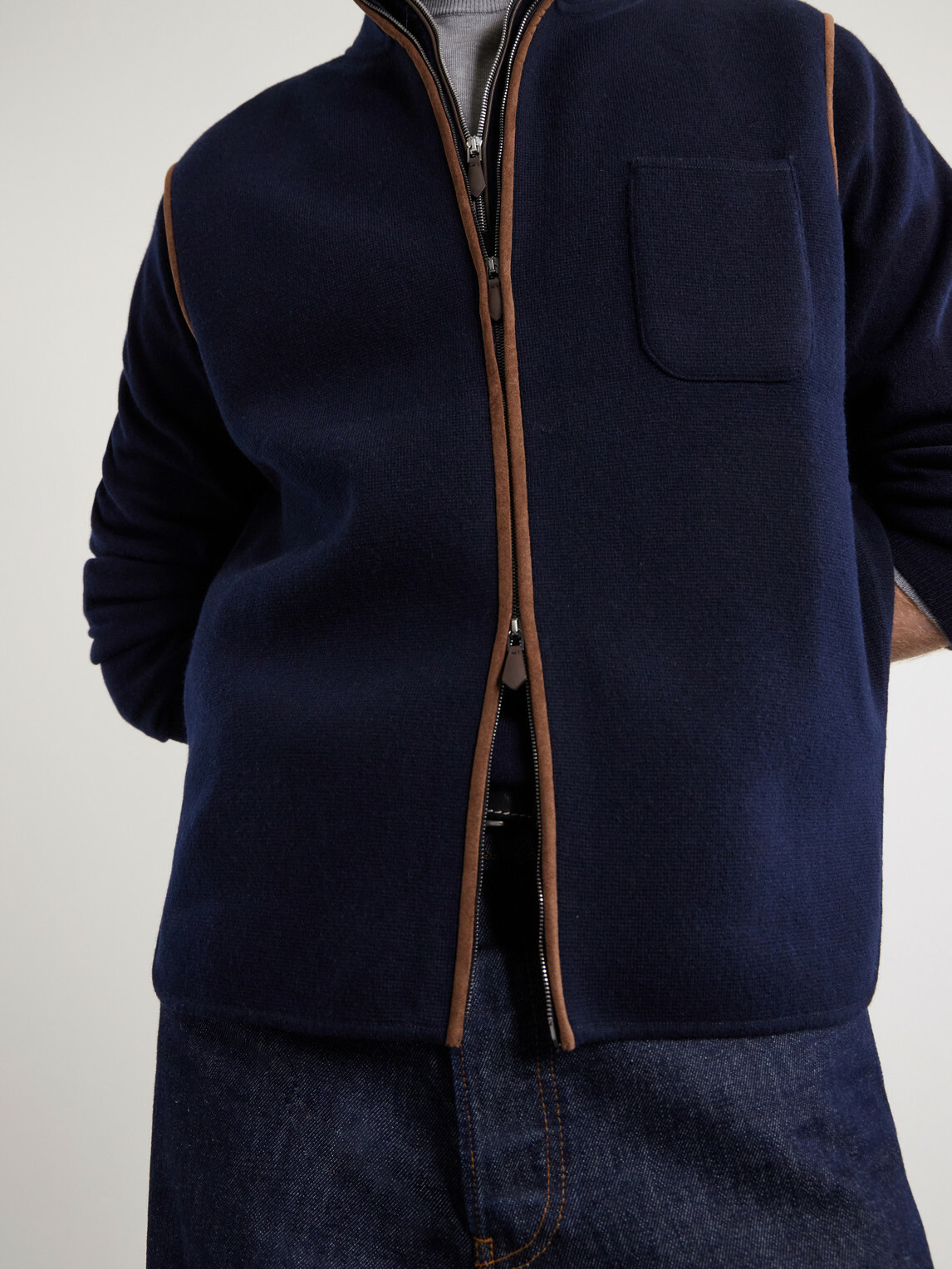 N.PEAL - Shaftsbury Organic Cashmere Gilet - Blue