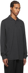 Y-3 Grey Piqué Long Sleeve Polo