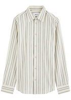 NN07 Colby Striped Cotton Shirt White