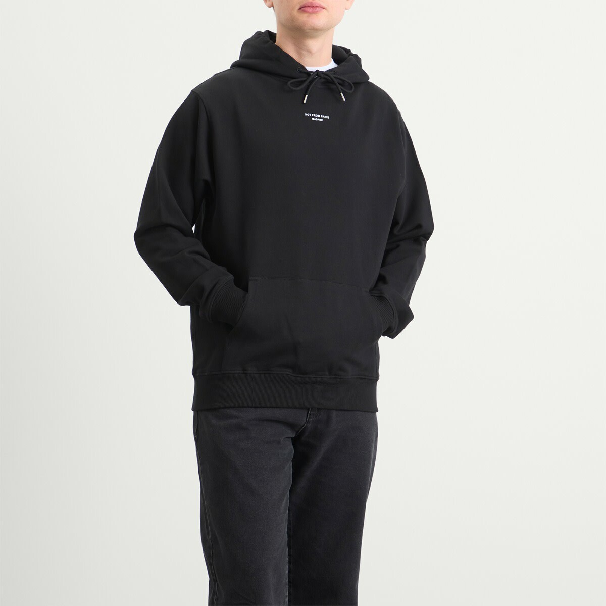Drôle de Monsieur Men's Not From Paris Madame Classic Hoodie in Black
