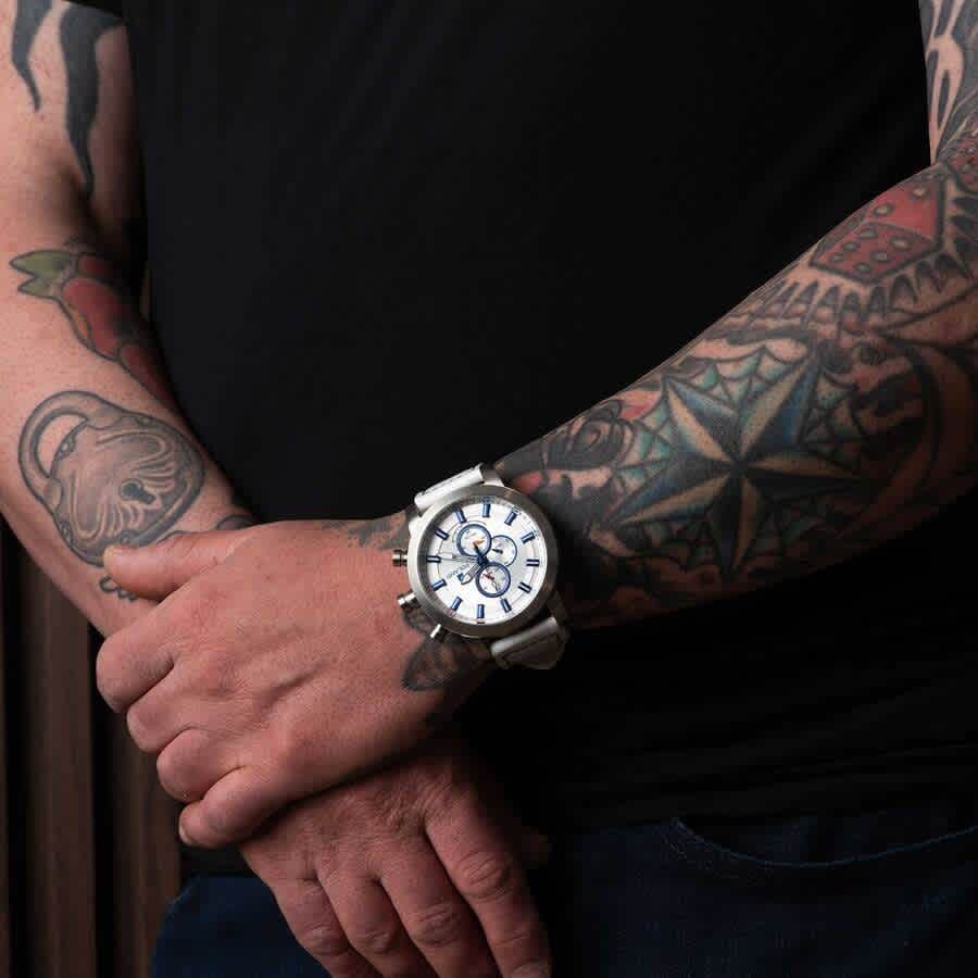 Polanti Rogue Chronograph Quartz White Dial Mens Watch RG0001W-SS