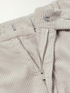 Brunello Cucinelli - Tapered Pleated Cotton-Corduroy Trousers - Neutrals