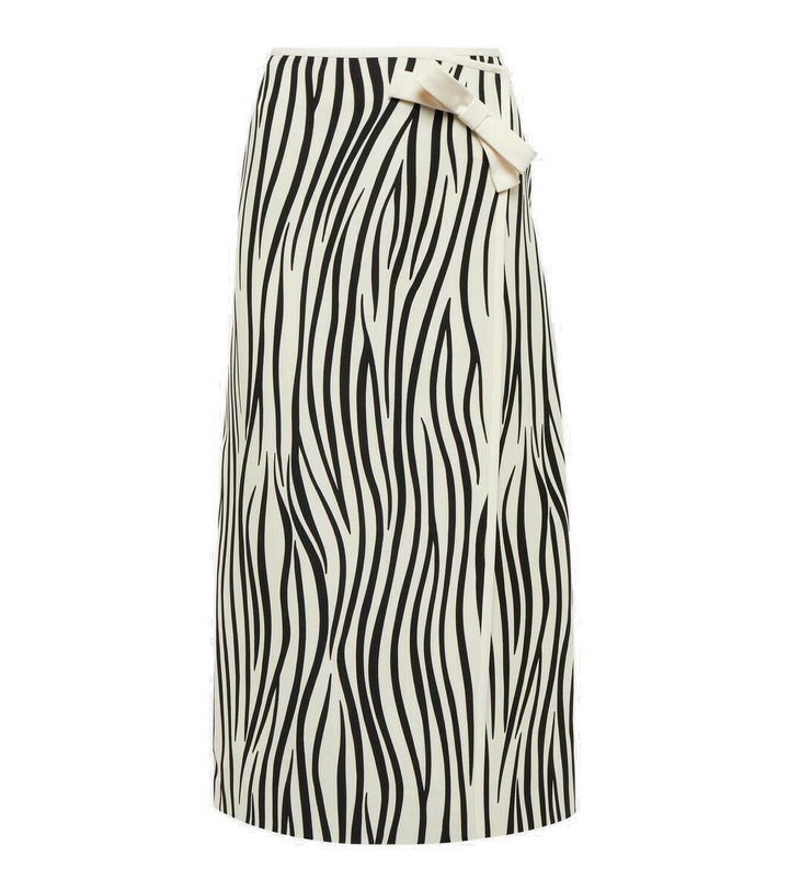 Photo: Valentino Zebra-print wool-blend midi skirt