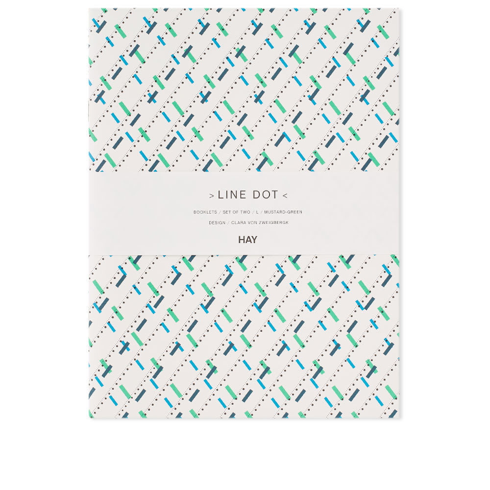 Photo: HAY Large Line Dot Notebook - 2 Pack