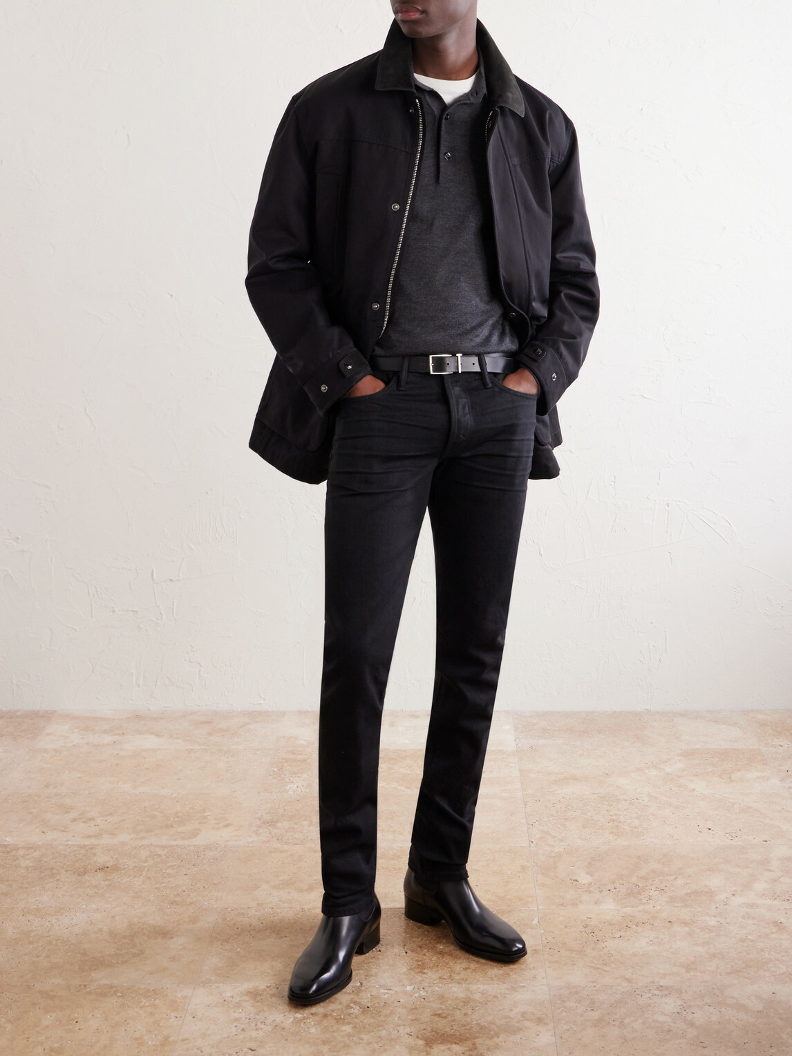 TOM FORD - Cashmere and Silk-Polo Shirt - Gray