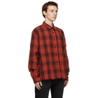 John Elliott Red Check Hemi Oversized Shirt