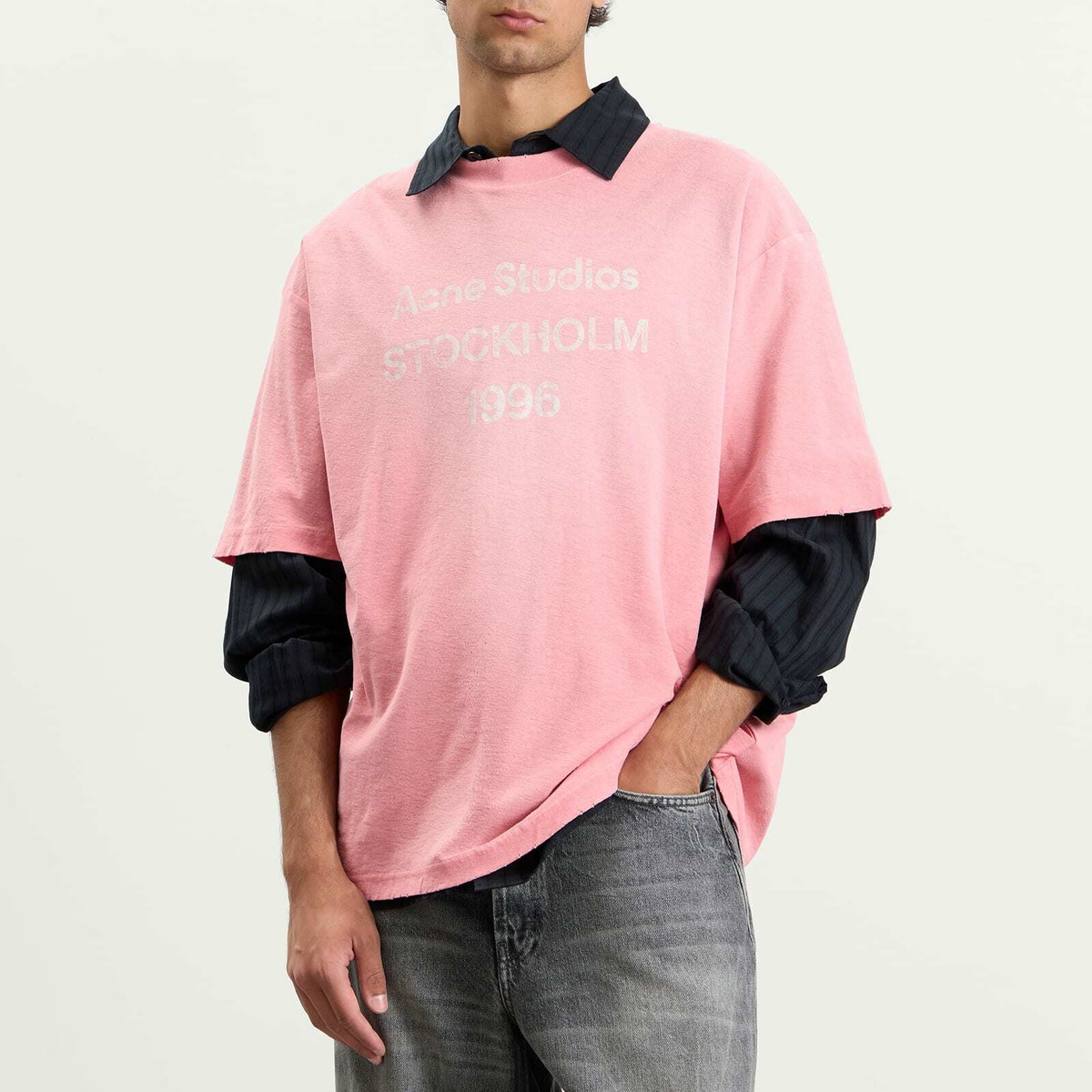 Acne Studios Men's Exford 1996 Short Sleeve T-Shirt in Tango Pink