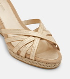 Veronica Beard Metallic leather espadrille wedges
