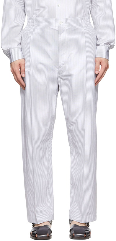 Photo: Lemaire White Striped Trousers