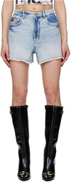 Versace Jeans Couture Blue Faded Denim Shorts