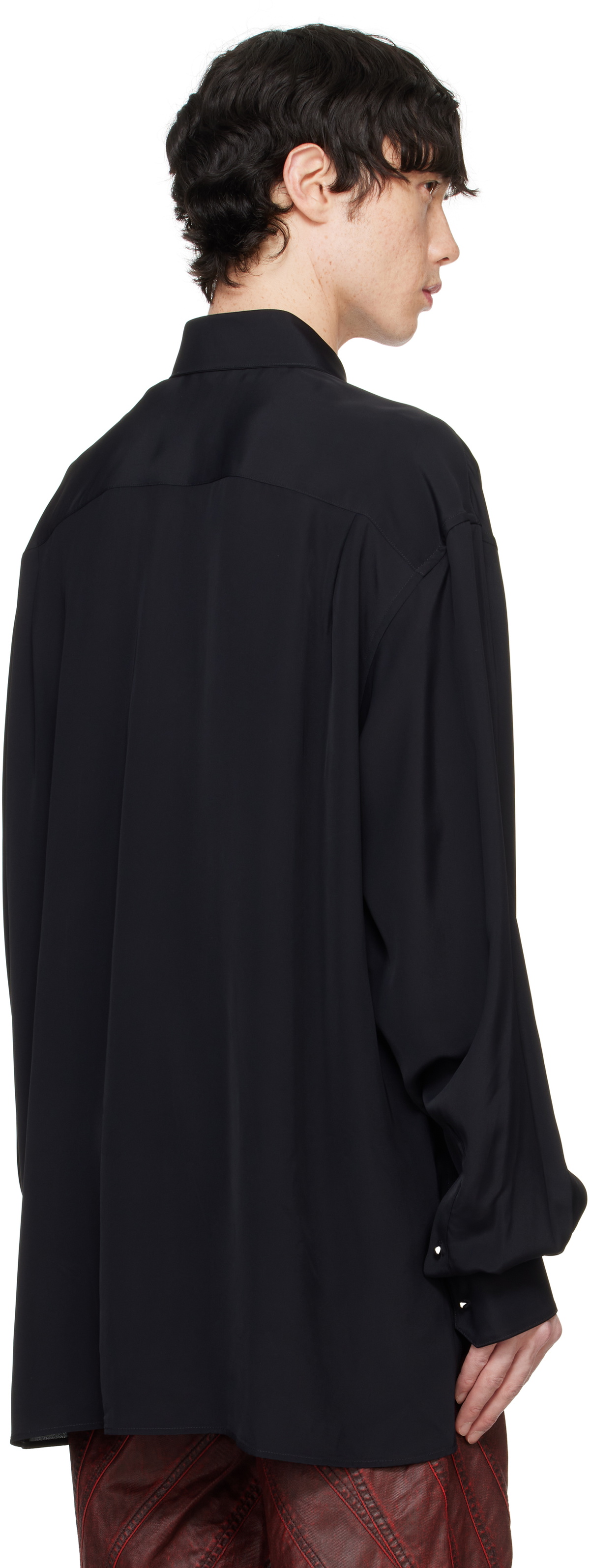Mugler Black Fluid Piercing Shirt