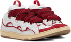 Lanvin SSENSE Exclusive White & Red Curb Sneakers