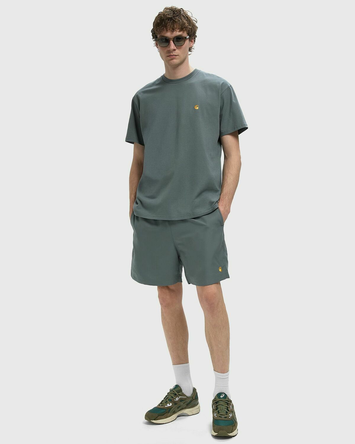 Carhartt WIP Chase Swim Trunks Green Mens Swimwear Carhartt WIP