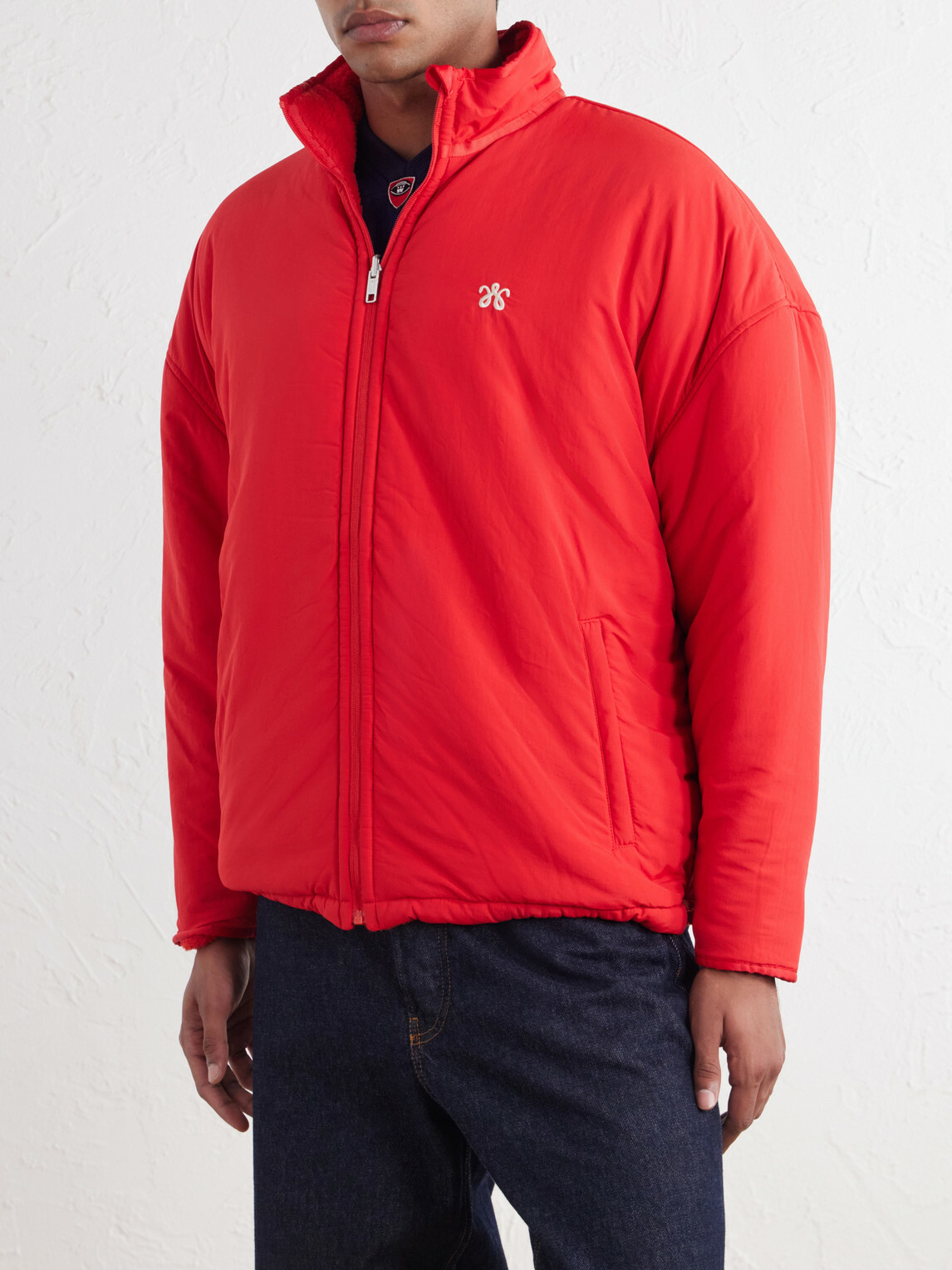 Willy Chavarria - Logo-Appliquéd Fleece Jacket - Red
