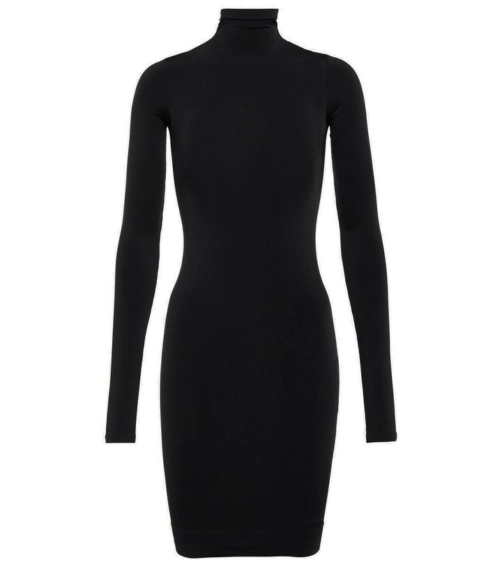 Photo: Balenciaga Mockneck jersey minidress