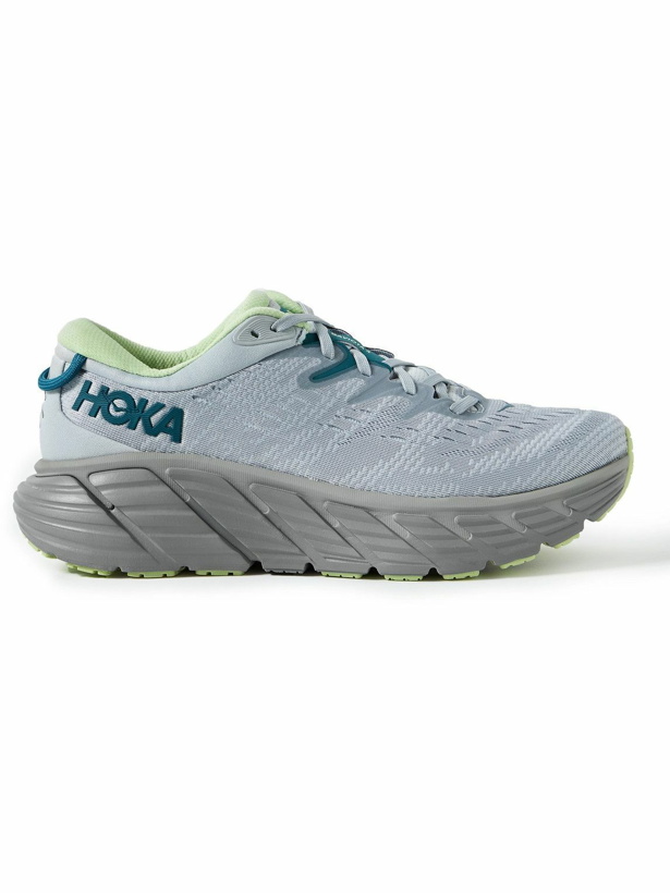 Photo: Hoka One One - Gaviota 4 Mesh Running Sneakers - Gray