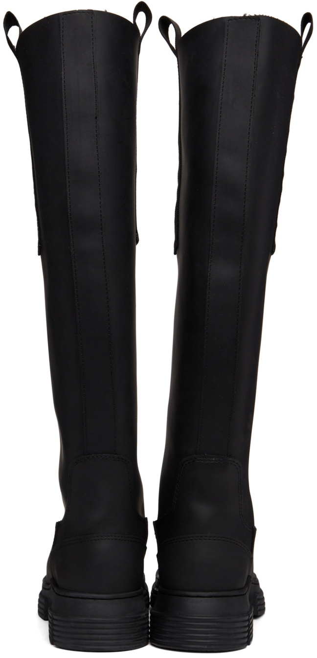 GANNI Black Recycled Rubber Country Boots