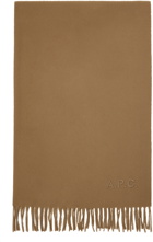 A.P.C. Tan Alix Embroidered Scarf