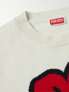 KENZO - Logo-Jacquard Wool Sweater - White