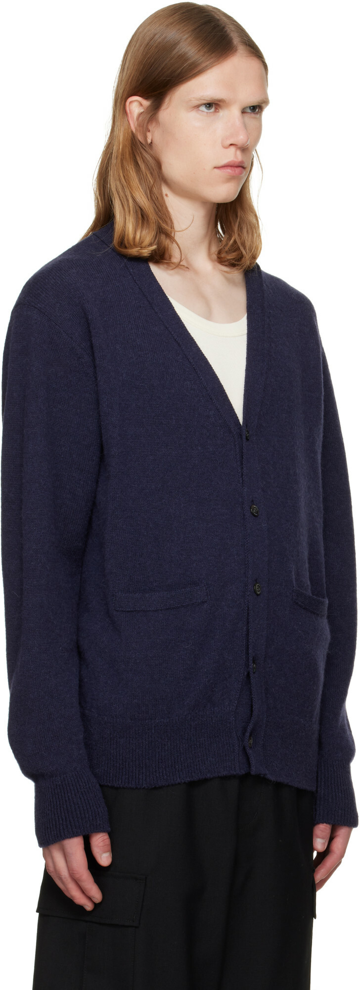 vowels Navy Alpaca Cardigan