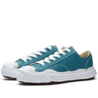 Maison MIHARA YASUHIRO Men's Hank Low Original Sole Toe Cap Canvas Sneakers in Blue