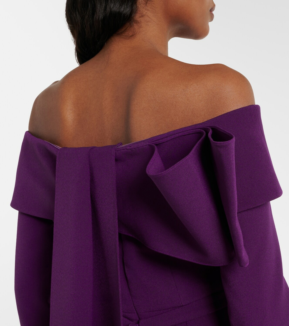 Safiyaa Lunelle embellished off-shoulder crêpe gown