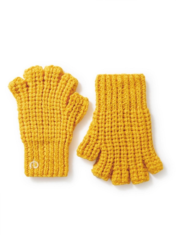 Photo: Rag & Bone - Logo-Embroidered Ribbed-Knit Gloves