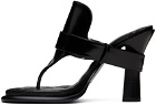 Burberry Black Leather Bay Heeled Sandals