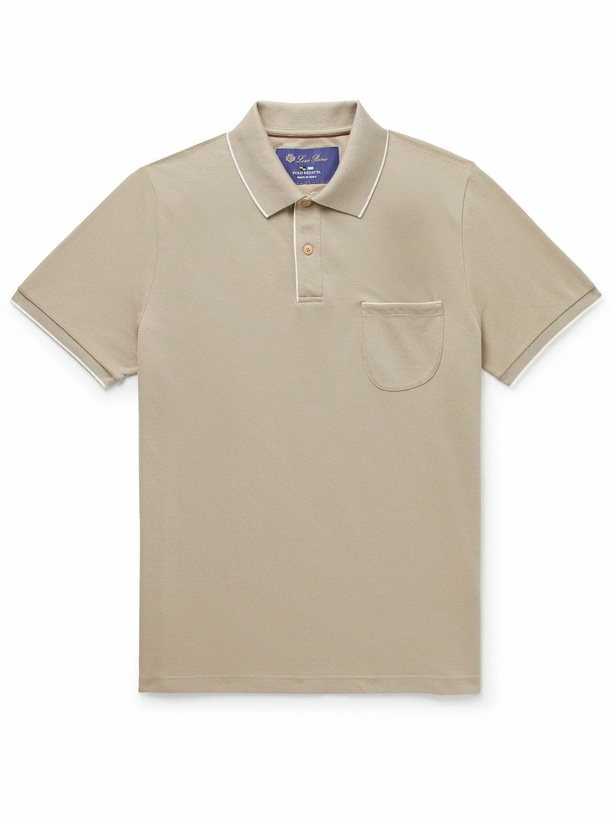 Photo: Loro Piana - Regatta Stretch-Cotton Piqué Polo Shirt - Neutrals