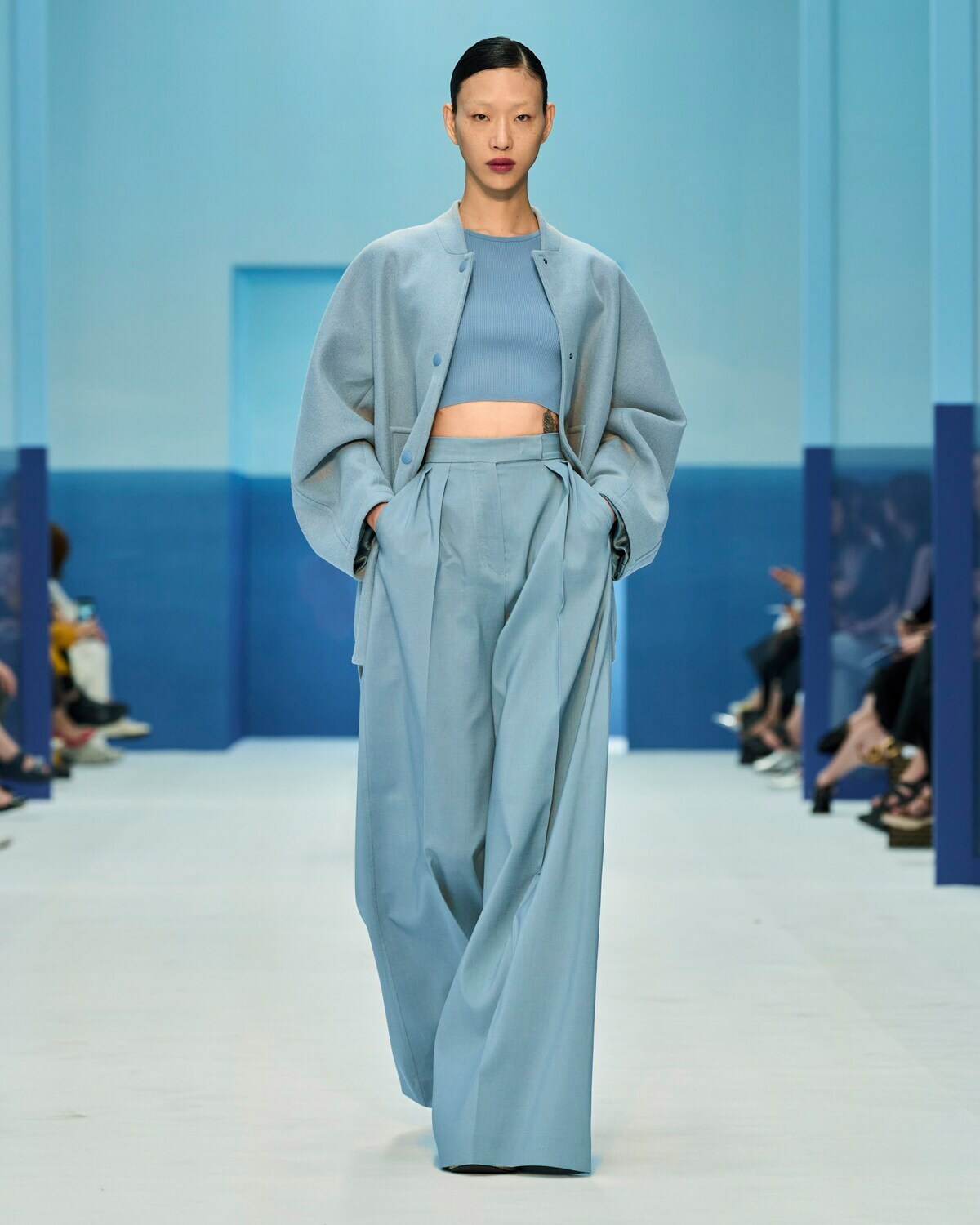 ジャケット MAX MARA BLUE CASHMERE CAPE BOMBER JACKET Max Mara Zenone Bomber Jacket | Blue | FARFETCH