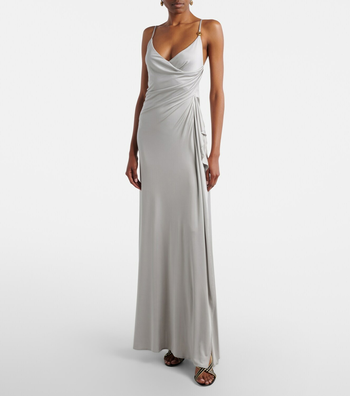Versace Medusa draped jersey cocktail dress