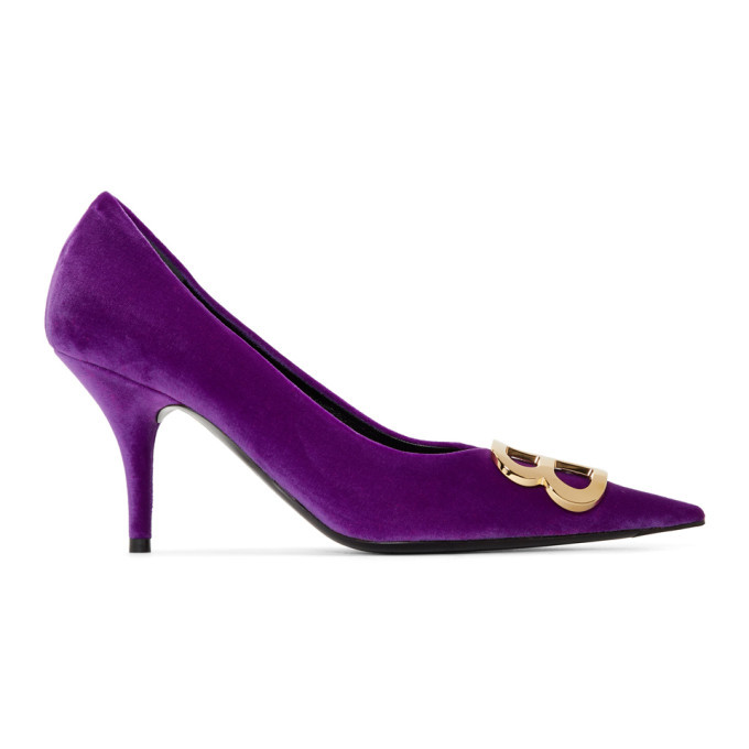 balenciaga heels purple