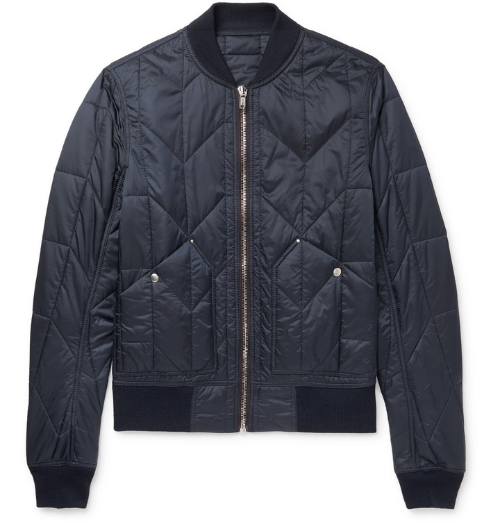 Photo: Rick Owens - Imbottiti Quilted Padded Shell Bomber Jacket - Blue