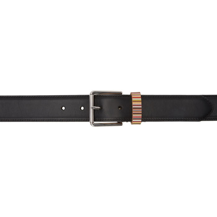 Photo: Paul Smith Black Multi Stripe Keeper Loop Belt