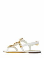 DOLCE & GABBANA 10mm Bianca Patent Leather Flat Sandals