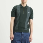 Fred Perry Men's Panel Knitted Polo Shirt in Grassroots