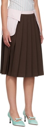 Ashley Williams Brown & Pink Collar Midi Skirt