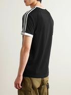 adidas Originals - Striped Logo-Embroidered Cotton-Jersey T-Shirt - Black