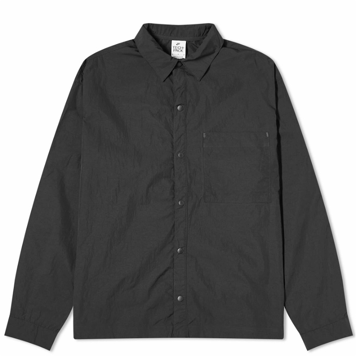 Photo: Nike Men's Tech Pack Woven Long Sleeve Shirt in Black