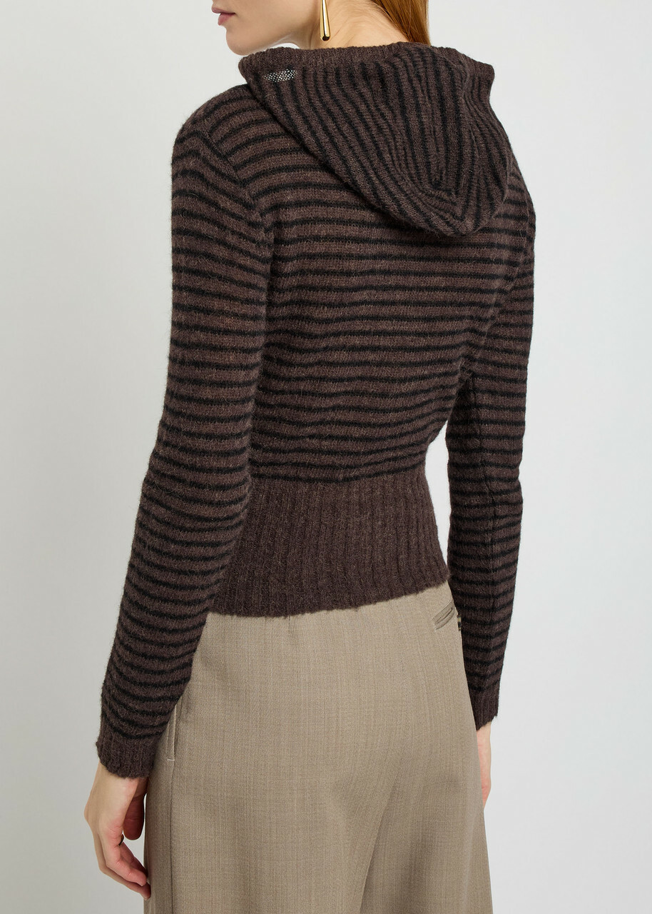 Our Legacy Compact Striped Brushed Alpaca-blend Jumper Brown